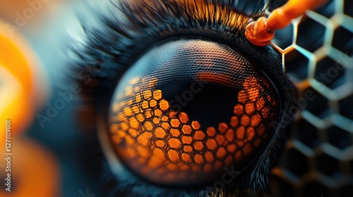 Intricate Facets, An Insect Eye's Microscopic World Revealed in Detail photo