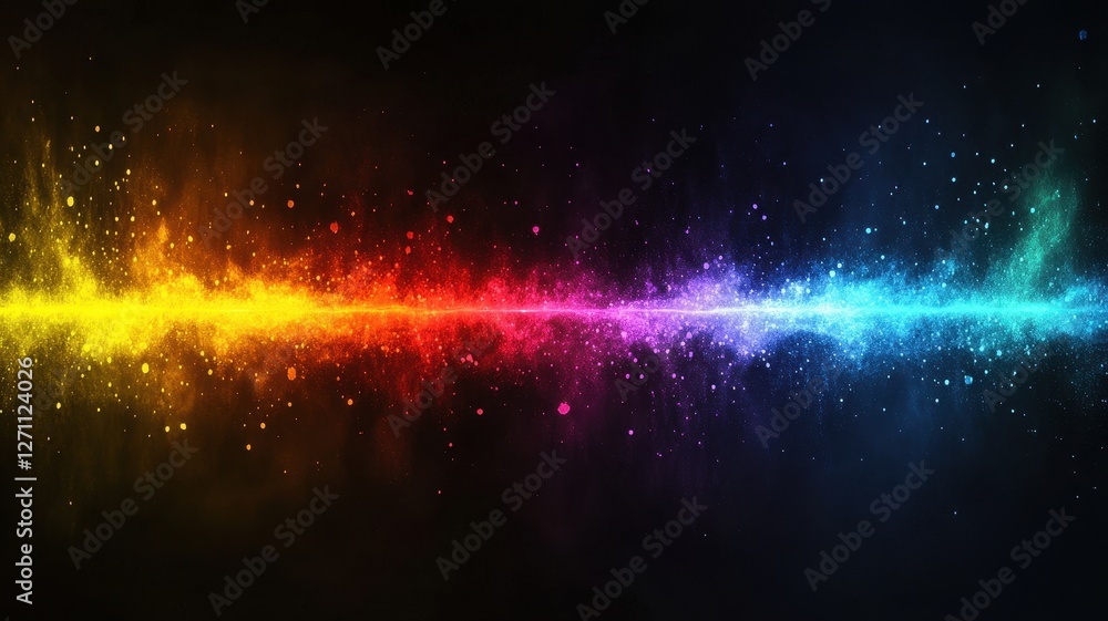 Obraz premium Dynamic rainbow gradient splash abstract art digital design vibrant colors perspective high-energy concept