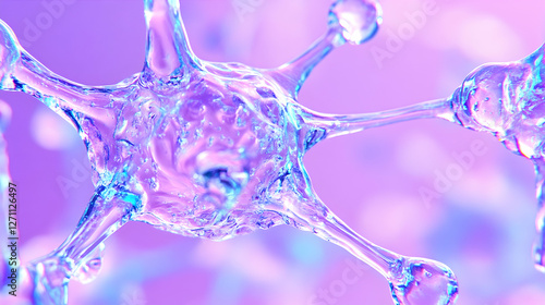 Neuron cell. Close-up of neuron cell in abstract background, for medical purposes