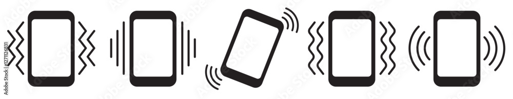 Smartphone Vibrating icon collection. Phone vibration vibrate mode sign. Telephone Icon. Ringtone symbols. Vector illustration Smartphone Vibrating icon collection. Phone vibration vibrate mode sign. Telephone Icon. Ringtone symbols. Vector illustration