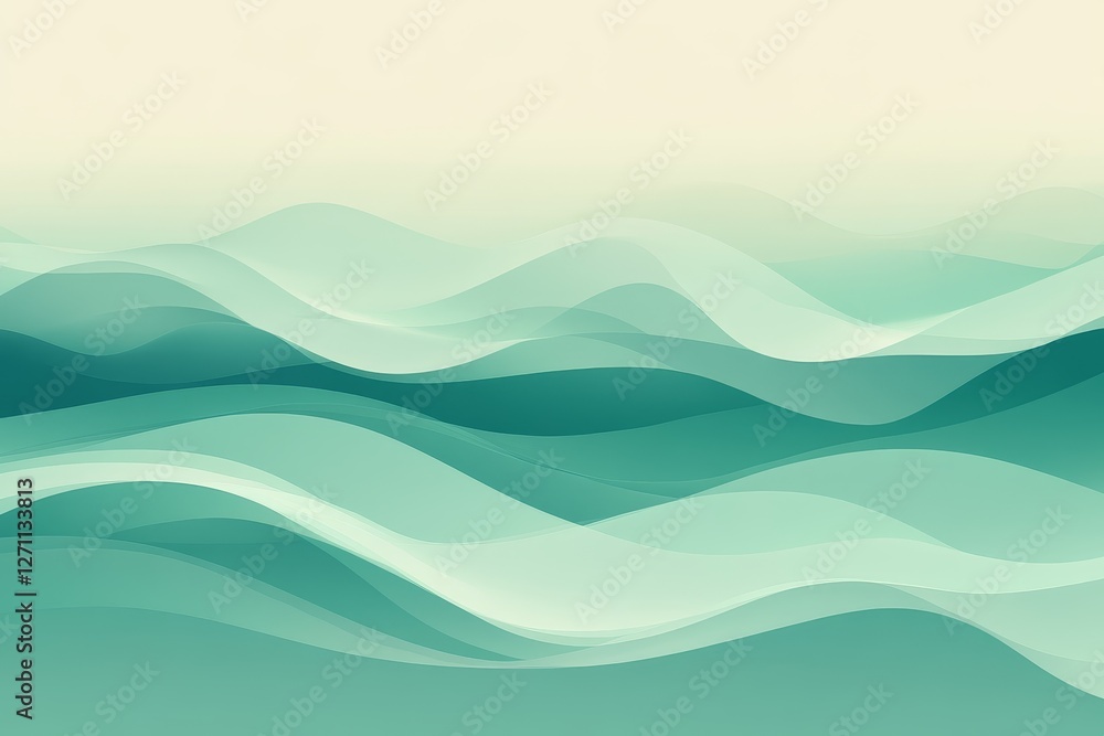 Serene Teal Waves Gradient Background - Abstract depicting calming teal waves on a serene gradient background. Symbolizing tranquility, peace, flow, nature, and harmony Serene Teal Waves Gradient Background - Abstract depicting calming teal waves on a serene gradient background. Symbolizing tranquility, peace, flow, nature, and harmony