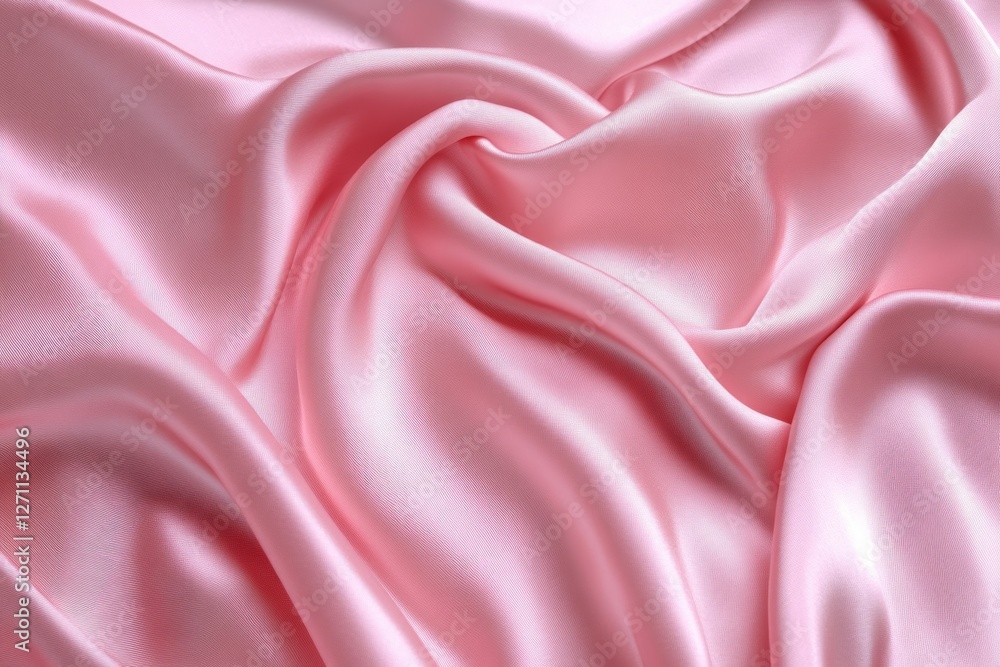 Obraz premium Soft pink satin fabric with gentle waves. AI generated
