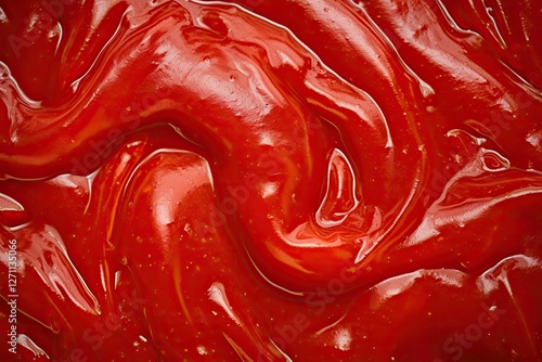 Tomato sauce with ketchup background has a similar texture to tomato paste