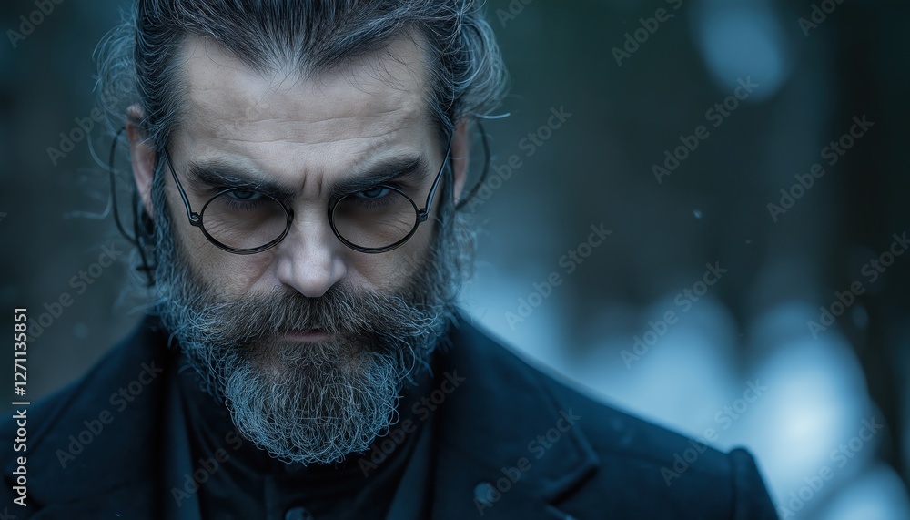 Christian Faith Intense Portrait of Bearded Contemplative Man Christian Faith Intense Portrait of Bearded Contemplative Man
