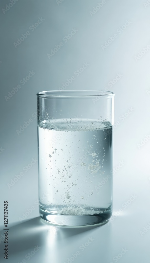 White powder in a glass beaker with water creates a visually striking effect, texture, water White powder in a glass beaker with water creates a visually striking effect, texture, water
