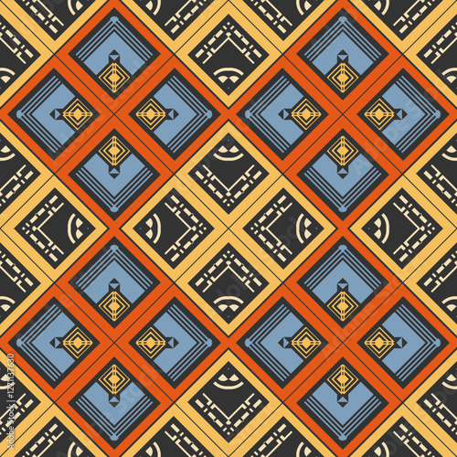 Seamless pattern with contrast diagonal ornament. Vector illustration