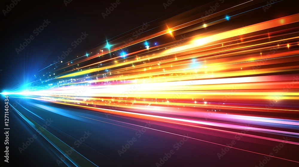 Abstract Colorful Light Streaks Speed Motion Blur Abstract Colorful Light Streaks Speed Motion Blur