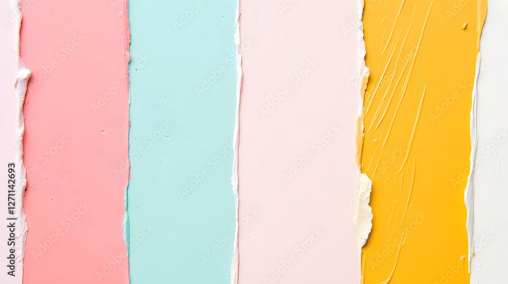 Naklejka premium Brightly colored paint strips arranged vertically with various textures and shades in a creative display