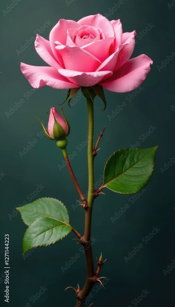 Obraz premium pink rose stems wrapped tightly around a gnarled, thorny vine, thorns, bloom, gardenia
