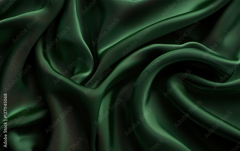 Obraz premium Dark forest green smooth silk background mockup Saint Patricks Day