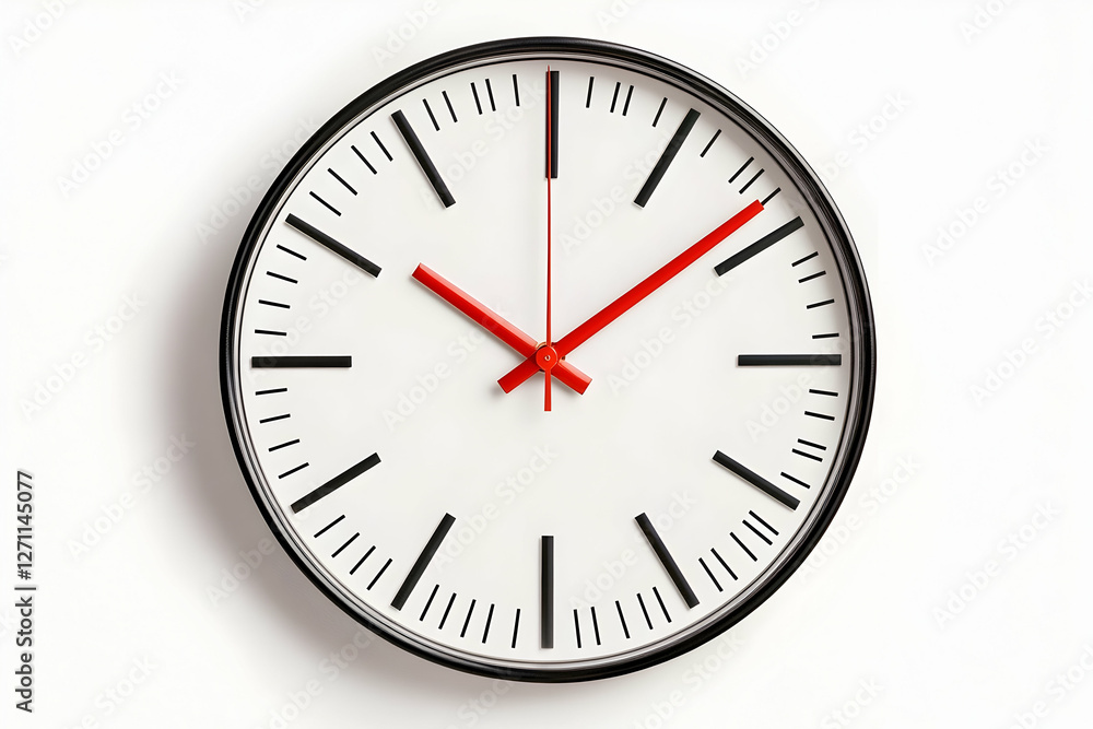 A clock marks time on white. Time management, deadlines, scheduling illustration A clock marks time on white. Time management, deadlines, scheduling illustration