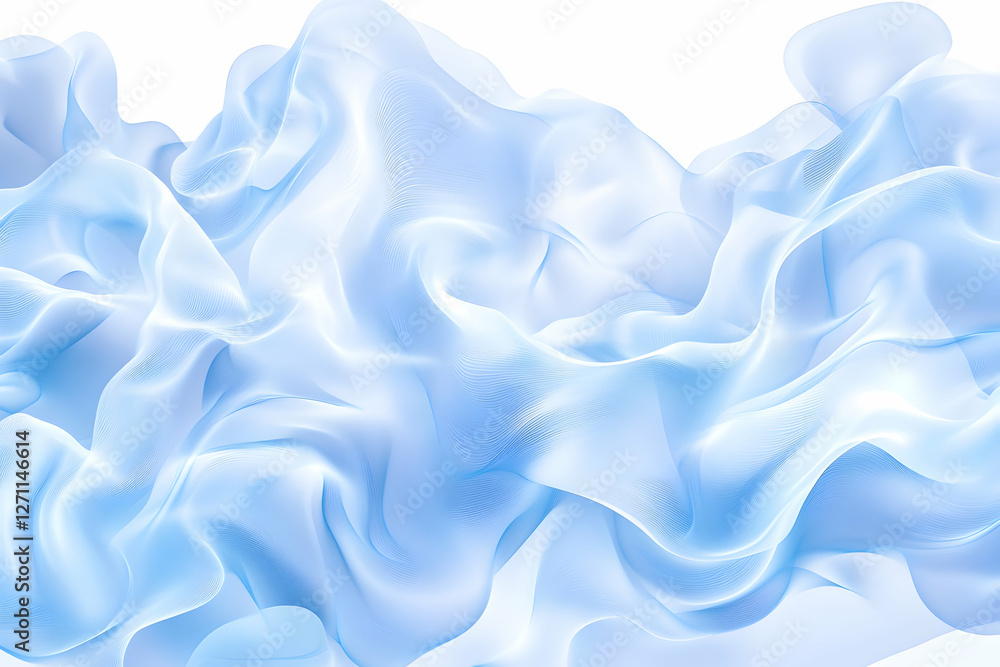 Obraz premium Abstract silky blue fabric flowing, soft waves background use for designs & wallpapers