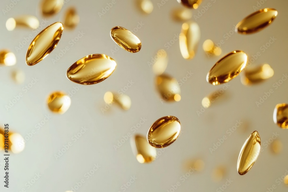 Golden Floating Capsules - Health & Wellness Golden Floating Capsules - Health & Wellness