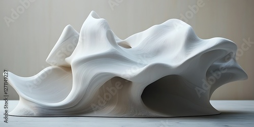 Abstract Sculptural Form on Marble photo