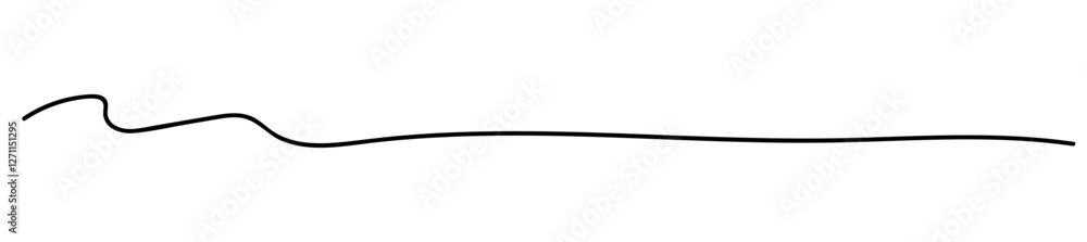 Hand drawn brush underline wavy stroke. Vector doodle sketch scribble line, pencil border, divider Hand drawn brush underline wavy stroke. Vector doodle sketch scribble line, pencil border, divider