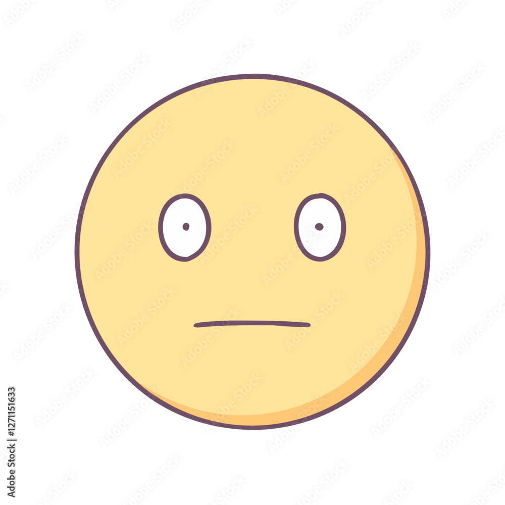 Fototapeta premium neutral face icon, neutral face vector illustration-simple illustration of neutral face, perfect for neutral face logos and icons