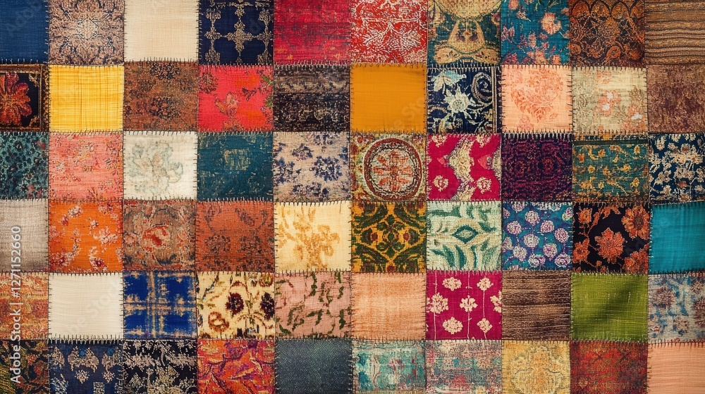 patchwork pattern blending various traditional textiles. patchwork pattern blending various traditional textiles.