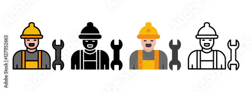 Set of Mechanical Engineer Line, Line Filled, Glyph, Flat Icons