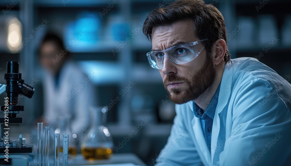 Scientist lab research focus experiment colleague Scientist lab research focus experiment colleague