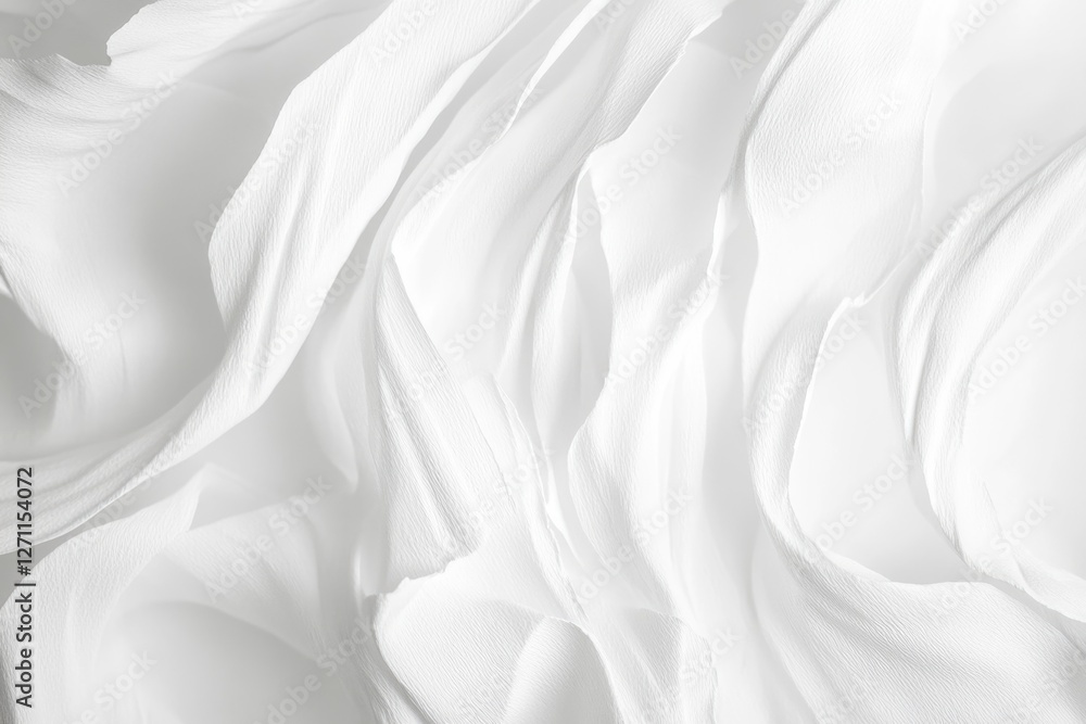 Fototapeta premium A simple black and white photo of a white cloth lying flat on a background