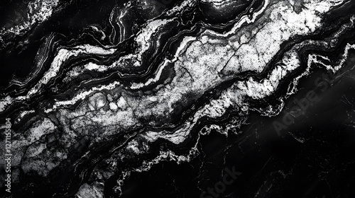 Monochrome artistic shot of black and white marble texture studio visual art abstract close-up elegance