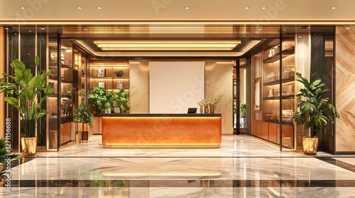 Wallpaper Mural Modern art gallery with large blank painting mockups on the walls, featuring a minimalist and contemporary interior design in a bright, airy exhibition space. Torontodigital.ca