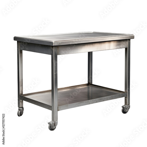 Stainless Steel Utility Cart TwoTiered Mobile Work Table photo