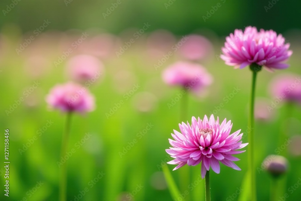 Softly blooming allium flowers in a green field, nature, allium Softly blooming allium flowers in a green field, nature, allium