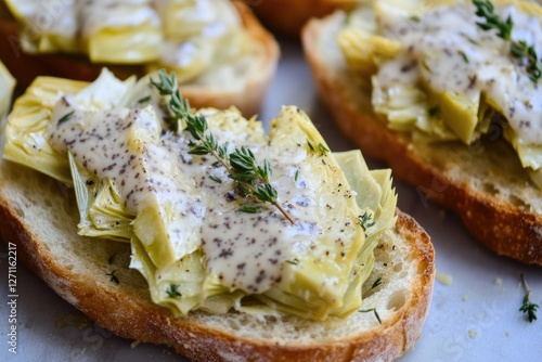 Freshly baked bread served with steamed artichokes