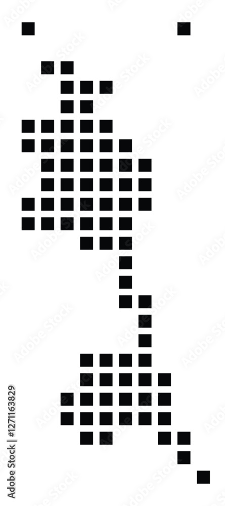 Symbol Map of the City Valencia (Spain) showing the city with a pattern of just a few black squares Symbol Map of the City Valencia (Spain) showing the city with a pattern of just a few black squares