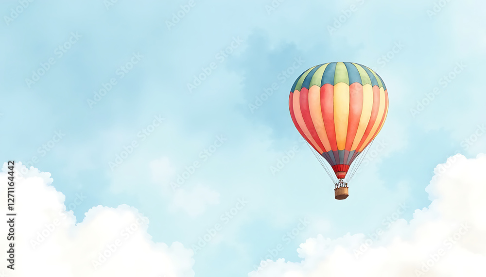 Naklejka premium Colorful hot air balloon floating in the sky