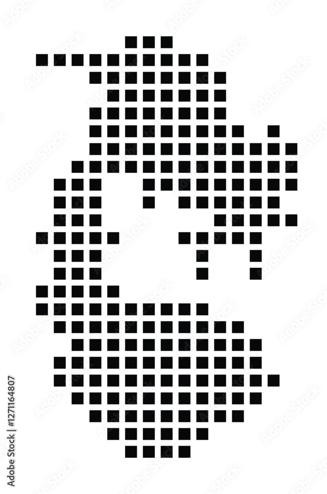 Fototapeta premium Symbol Map of the City Jyvaeskylae (Finland) showing the city with a pattern of just a few black squares