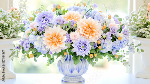 Wallpaper Mural Floral arrangement in a vase for decoration on a white table against soft light Torontodigital.ca