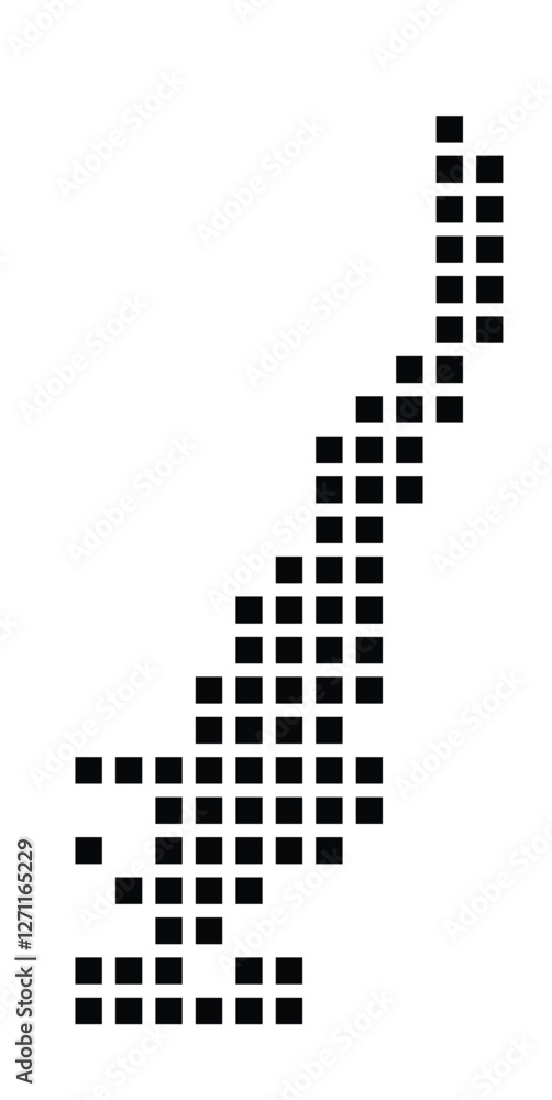Symbol Map of the City Turku_Abo (Finland) showing the city with a pattern of just a few black squares Symbol Map of the City Turku_Abo (Finland) showing the city with a pattern of just a few black squares