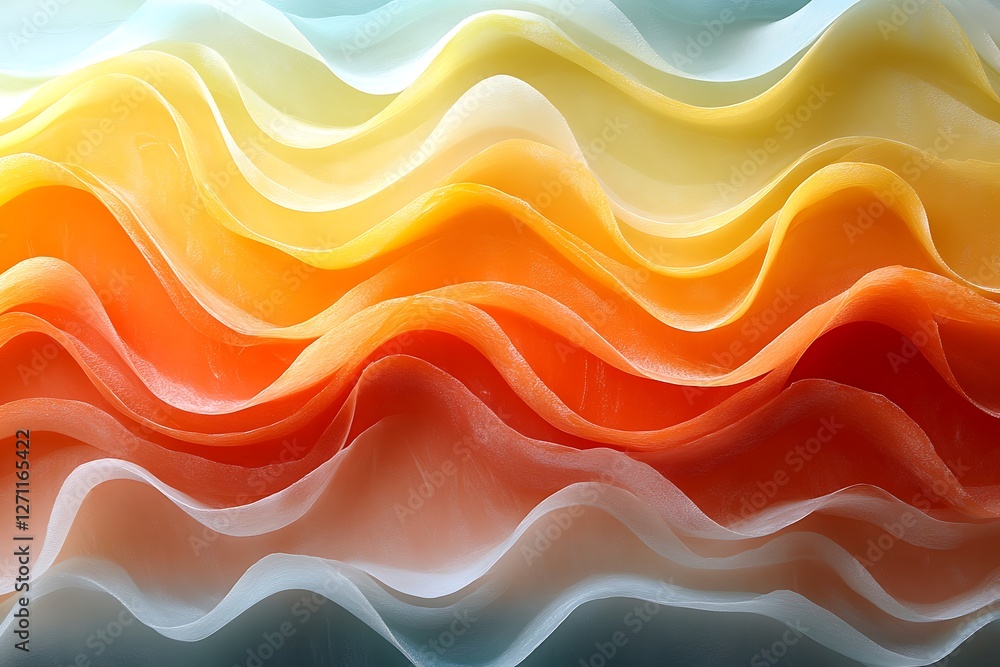 Obraz premium Abstract waves of colorful translucent material create a dynamic flowing pattern in soft hues