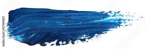 Blue Paint Stroke. Abstract Design Element On Black Background