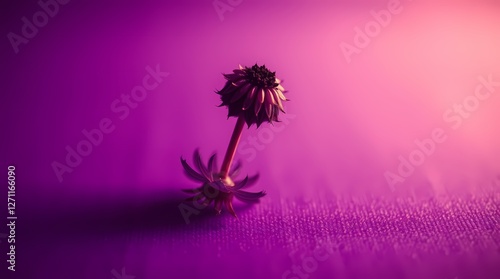Purple Background with Blooming Wildflower	