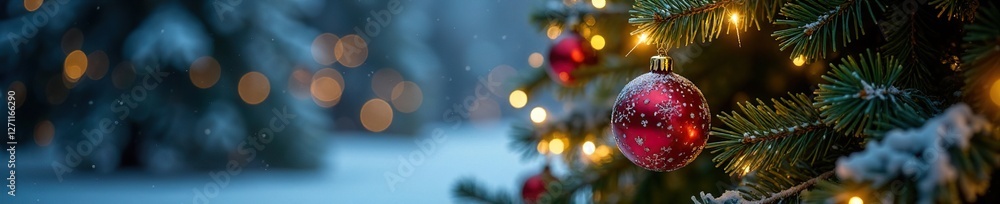 Sparkling Christmas tree with delicate glass balls and lights, tree, refined, winter Sparkling Christmas tree with delicate glass balls and lights, tree, refined, winter
