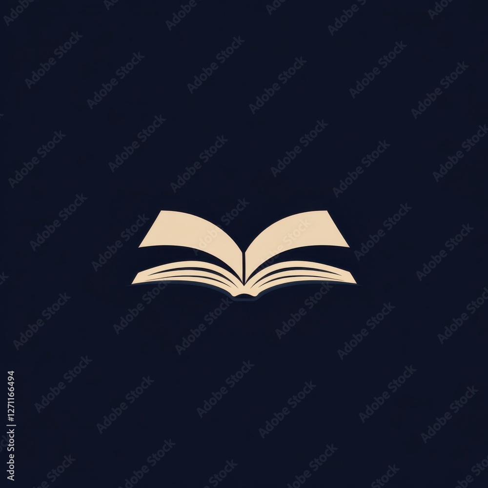 Sophisticated vector logo of open book icon with serif font, deep navy and warm beige colors, corporate branding and knowledge representation Sophisticated vector logo of open book icon with serif font, deep navy and warm beige colors, corporate branding and knowledge representation