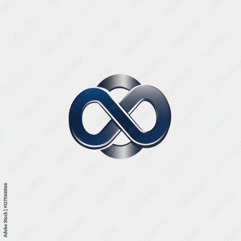 Sophisticated vector logo, metallic gray and royal blue, strength and security concept, corporate branding Sophisticated vector logo, metallic gray and royal blue, strength and security concept, corporate branding
