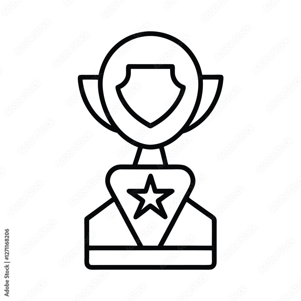 business man icon with gold medal