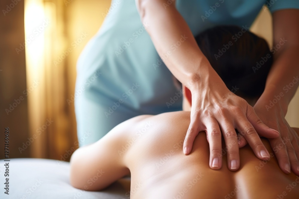 Fototapeta premium Massaging patient adult woman.