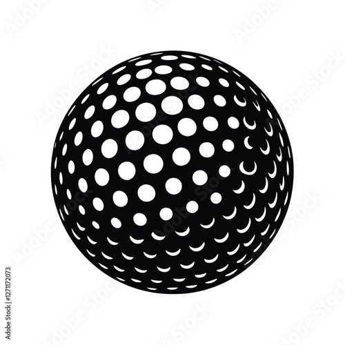 black and white golf ball