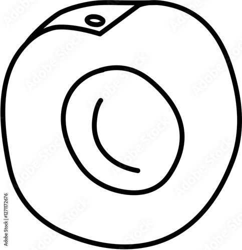 Fruit. Hand drawn vector isolated doodle. Apricot 
