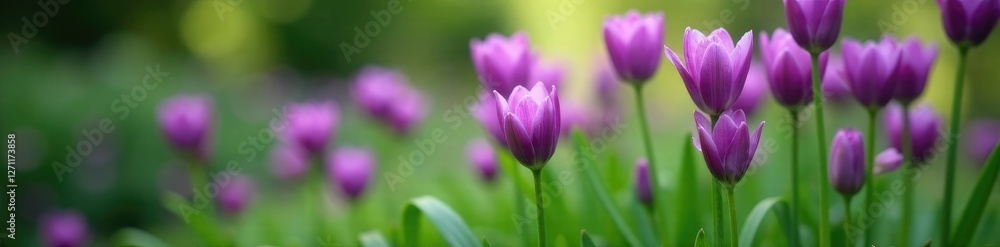 Obraz premium Purple flowers unfolding from the stem of a chives plant, nature, botanicals, plant growth
