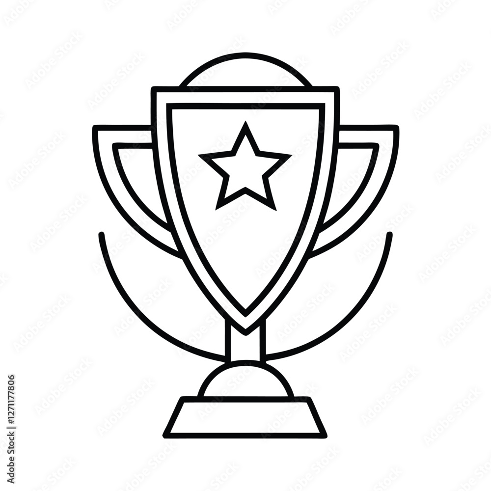 gold trophy cup with ribbon