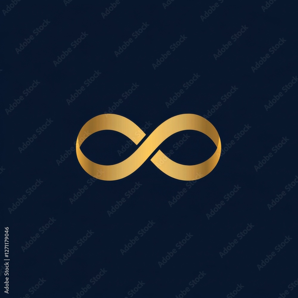 Modern abstract infinity symbol logo, vector-style, deep indigo and gold, corporate branding and innovation Modern abstract infinity symbol logo, vector-style, deep indigo and gold, corporate branding and innovation