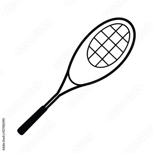 badminton racket and shuttlecock isolated