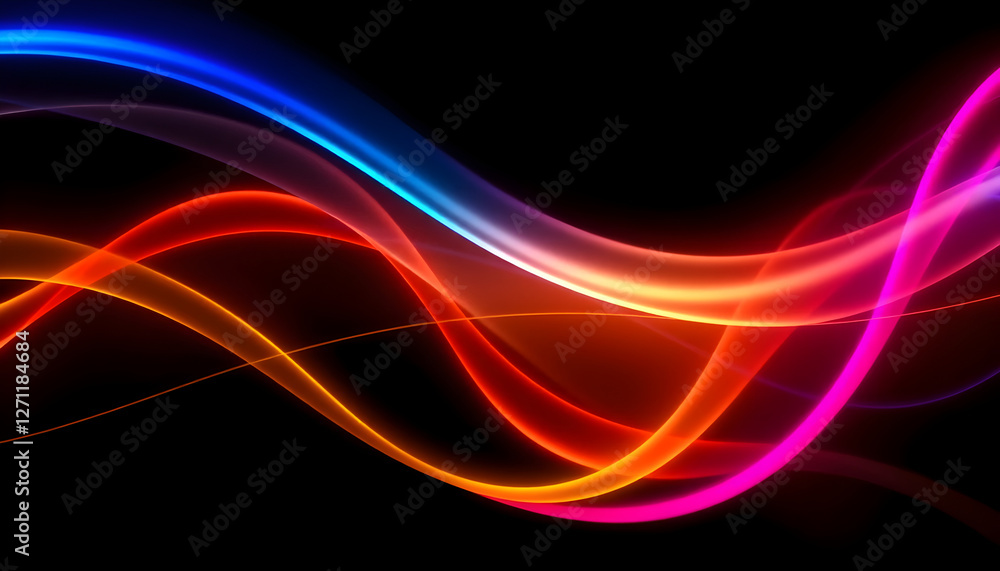 Abstract neon flowing curves on black with vibrant, undulating light waves for a modern feel
Abstract neon flowing curves on black with vibrant, undulating light waves for a modern feel
