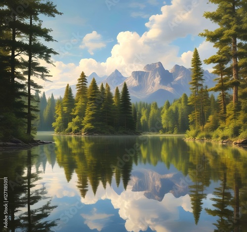 Wallpaper Mural Illustration of travel landscape. Torontodigital.ca